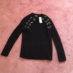 Black Sweater with Metal Design
